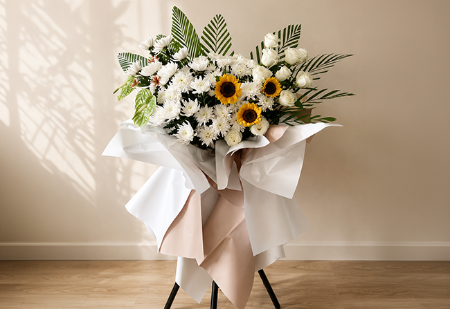 389 - Condolence Floral with Stand